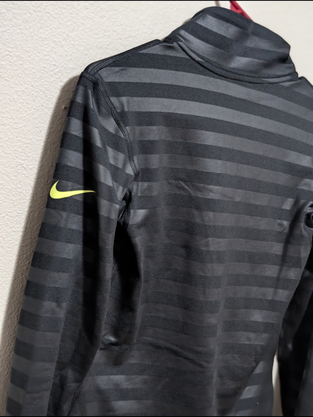 Nike Black Striped Half-Zip Sweatshirt with Neon Yellow Trim - Picture 9 of 10